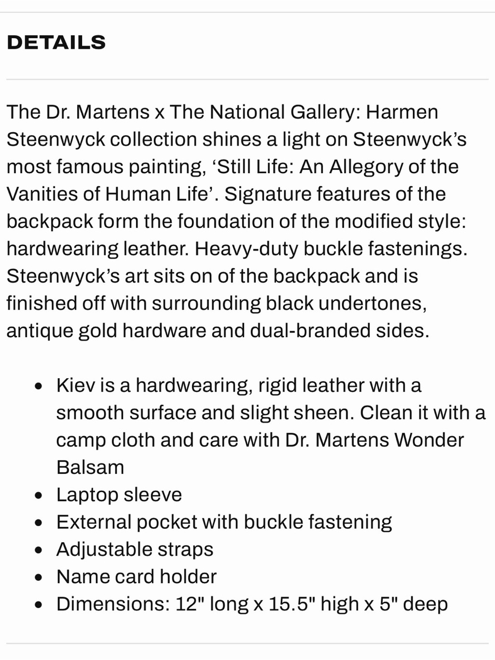 Dr. Martens National Gallery Backpack - Picture 14 of 14